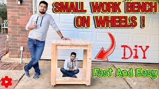 Small work bench on wheels  using 2x4  diy [upl. by Nnair]