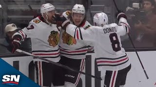 Tyler Bertuzzi Ties It For The Blackhawks With The Net Empty [upl. by Asirralc]