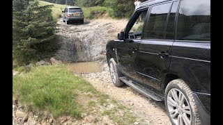 Strata Florida amp the quotBomb Holequot  Wales  Two stock Range Rovers Green Laning [upl. by Glynias312]