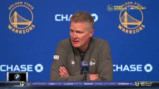 Steve Kerr Postgame Interview  Golden State Warriors lose to New York Knicks 119112 [upl. by Nimesay360]