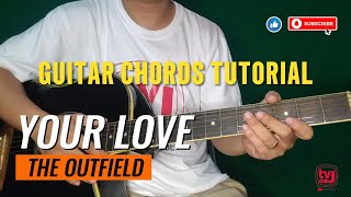 GUITAR CHORDS TUTORIAL  YOUR LOVE  THE OUTFIELDS  TV ni J [upl. by On997]