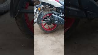 Tvs 14060 R17 radial tyre on Apache RTR 160 4v se apachertr radialtyre [upl. by Anirtap]