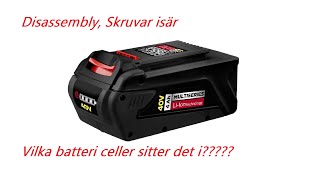 Dissasembly Tar Isär Meec Multiseries 40v 4ah Batteri Vilka battericeller innehåller dom [upl. by Sekofski]