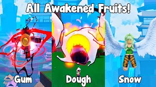 ALL REWORK AWAKENED FRUITS DAMAGE amp SHOWCASE in King Legacy [upl. by Desdamonna239]