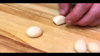 Cut Garlic Cloves with Chef Eric Crowley Chef Erics Culinary Classroom Los Angeles CA [upl. by Euqinommod482]