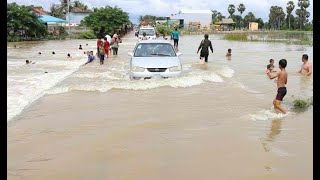 Heavy Rains Cause Floods Battambang Cambodia [upl. by Mcclelland469]