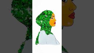 DIY glitter sparkling hijab coloring ideas for kids kids hijab kidsart kidsvideo art [upl. by Eade625]