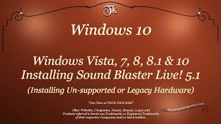 Windows  710 Sound Blaster Live Installation or How to install unsupported Hardware [upl. by Akenom]