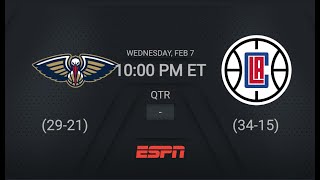 New Orleans Pelicans  Los Angeles Clippers  NBA on ESPN Live Scoreboard [upl. by Adnoel]