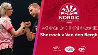 A SENSATIONAL COMEBACK Fallon Sherrock v Dimitri Van den Bergh  2021 Nordic Darts Masters [upl. by Eyaj618]