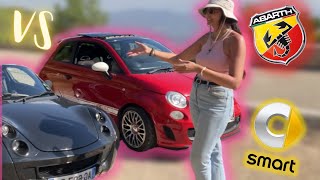 FIAT 500 ABARTH VS SMART ROADSTER MA COPINE PROCHE DU CRASH [upl. by Eirbua591]