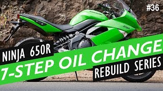 Easy DIY Ninja 650 oil change [upl. by Meikah702]