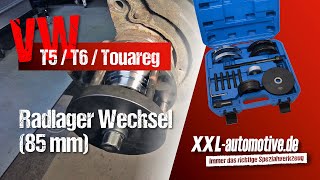 VW T5 Radlager 85 mm wechseln – ohne Achsschenkel Ausbau [upl. by Uahsoj]