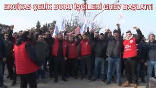 ERCİYAS ÇELİK BORU FABRİKASI İŞÇİLERİ GREV BAŞLATTI erciyas çelik boru düzce grev disk [upl. by Suiradel]