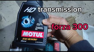 transmission oil change honda forza 300 [upl. by Yattirb106]