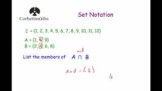 Set Notation  Corbettmaths [upl. by Kokoruda319]