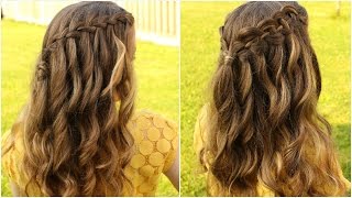 DIY WATERFALL BRAID HAIR TUTORIAL  Braidsandstyles12 [upl. by Ahsilra]