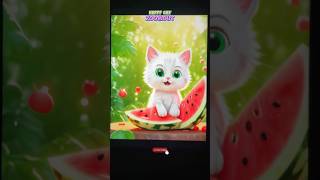 “Zoom out” how to kitten eat water melon happycats cat catlover catvideos fyp [upl. by Thgiwed]