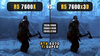 Ryzen 5 7600x vs Ryzen 5 7600x3D  1080p 1440p 4K  What 3D VCache Can Do  4070 Ti Super [upl. by Ailalue]