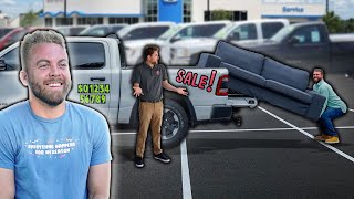 Picking Up a Couch while Test Driving a New Truck Prank [upl. by Letnohs182]