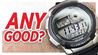 CASIO AE1000W AE1000W1A2VEF Digital Watch Review  Is this budget Casio any good [upl. by Shumway]