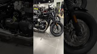 2023 Triumph Bonneville Bobber  Jet Black [upl. by Sisenej]