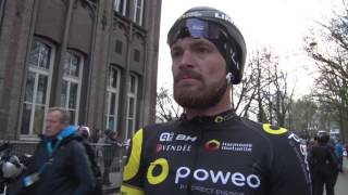 Adrien Petit  interview daprès course  Omloop Het Nieuwsblad 2017 [upl. by Jarlathus]