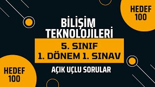 Bilişim Teknolojileri 5 sınıf 1 Dönem 1 Sınav  Açık uçlu sorular [upl. by Ettenwad]