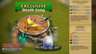 Death Song Exclusive Slithersong Max Level 124  Dragons Rise of Berk [upl. by Oironoh]