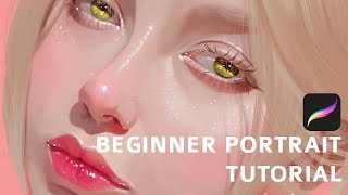 Part 1 Easiest Beginner iPad Procreate Portrait Tutorial Ever [upl. by Miriam]