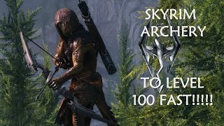 Skyrim Remastered  How to get 100 Archery Fast Easiest Method [upl. by Vickie966]