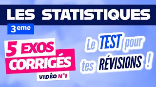 Statistique 3eme exercice corrigé  révision n°1 [upl. by Harak]