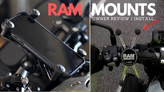 RAM Mount XGrip amp UBolt kit  Tether Installation on Honda CB650R and CRF250F [upl. by Lerrad]