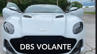 Aston Martin DBS Superleggera Volante drive and exhaust sound [upl. by Eicyal]