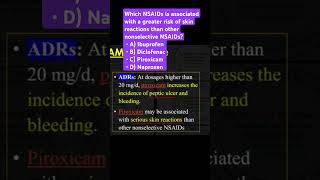 Which NSAID is associated with a greater risk of skin reactions than other nonselective NSAIDs [upl. by Ial]