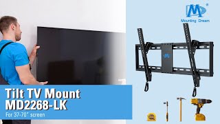 How to hang TV on Wall  tutorial with Mounting Dream TV mount MD2268LK [upl. by Kred]