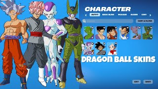 All Fortnite Dragon Ball Skins Showcase Fortnite X Dragon Ball [upl. by Ahsikam]