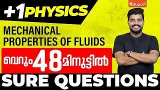 Plus One Physics  Mechanical Properties of Fluids  Sure Questions  Eduport Plus One [upl. by Birmingham]