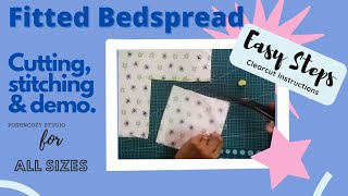 Fitted Bedspread for all sizes  Cutting and Stitching  2 simple steps [upl. by Eenet]