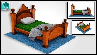 Autodesk Maya  How to model a bed in maya Speed Modeling [upl. by Acker21]