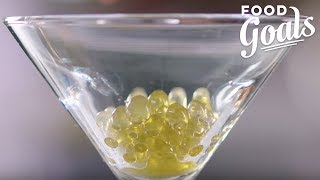 How to Make Dirty Martini Olive Pearls with Reverse Spherification  Food Network [upl. by Okiron653]