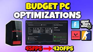 Optimizing Budget PC For GAMING amp PERFORMANCE  Low End PCLaptops [upl. by Ahseile687]