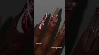 Try Peppermint Christmas Wreath nails nails unas nailart [upl. by Josee155]