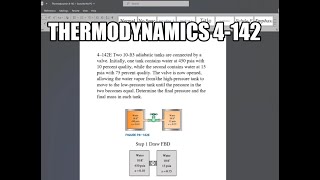 Thermodynamics 4142 Two 10ft3 adiabatic tanks are connected by a valve Initially one tank [upl. by Ntsud]