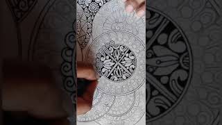 Easy and cute mandala arteasy mandala art  zentangle  doodlespatterms zentangleeasyart [upl. by Cindee]