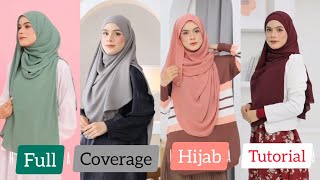 Simple And Easy Hijab Tutorial With Full Coverage । New Hijab Style । Everyday Hijab Tutorial । [upl. by Ahtenak988]