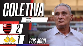 FLAMENGO 2 X 1 CRICIÚMA  TITE fala AO VIVO em coletiva [upl. by Nnhoj]