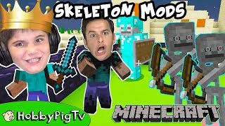 Minecraft MODS Skeleton Game HobbyPigTV [upl. by Jennilee973]