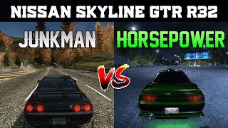 Junkman vs Horsepower  Nissan Skyline GTR R32  Need for Speed Most Wanted vs Carbon [upl. by Dione]