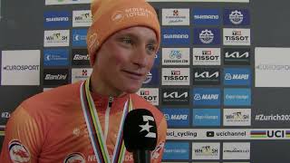 Mathieu van der Poel  Interview at the finish  World Championships Road Race Zürich 2024 [upl. by Lezley]